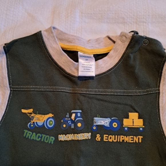 Gymboree boys size 3T romper Tractor Company line - Picture 3 of 4